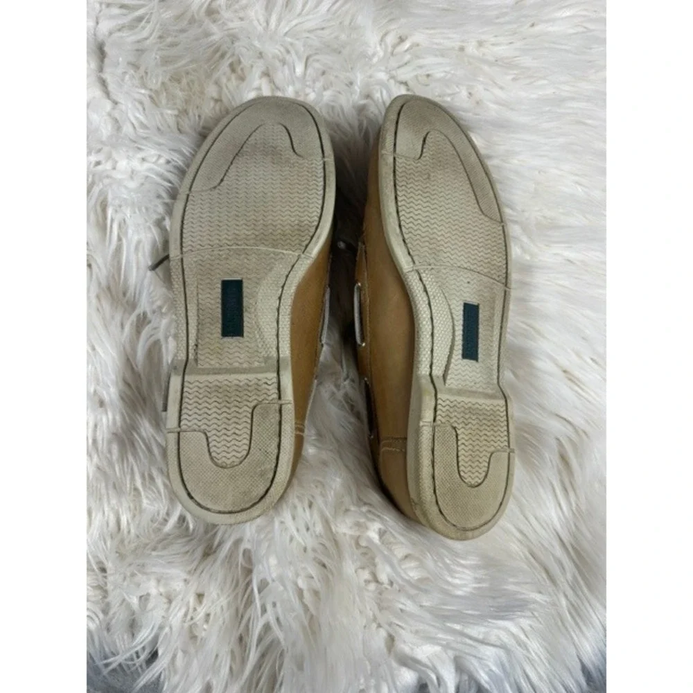 Landrover Boat Shoes‎ Men 10 M Tan Leather All Terrain Green Accent Deck Loafers